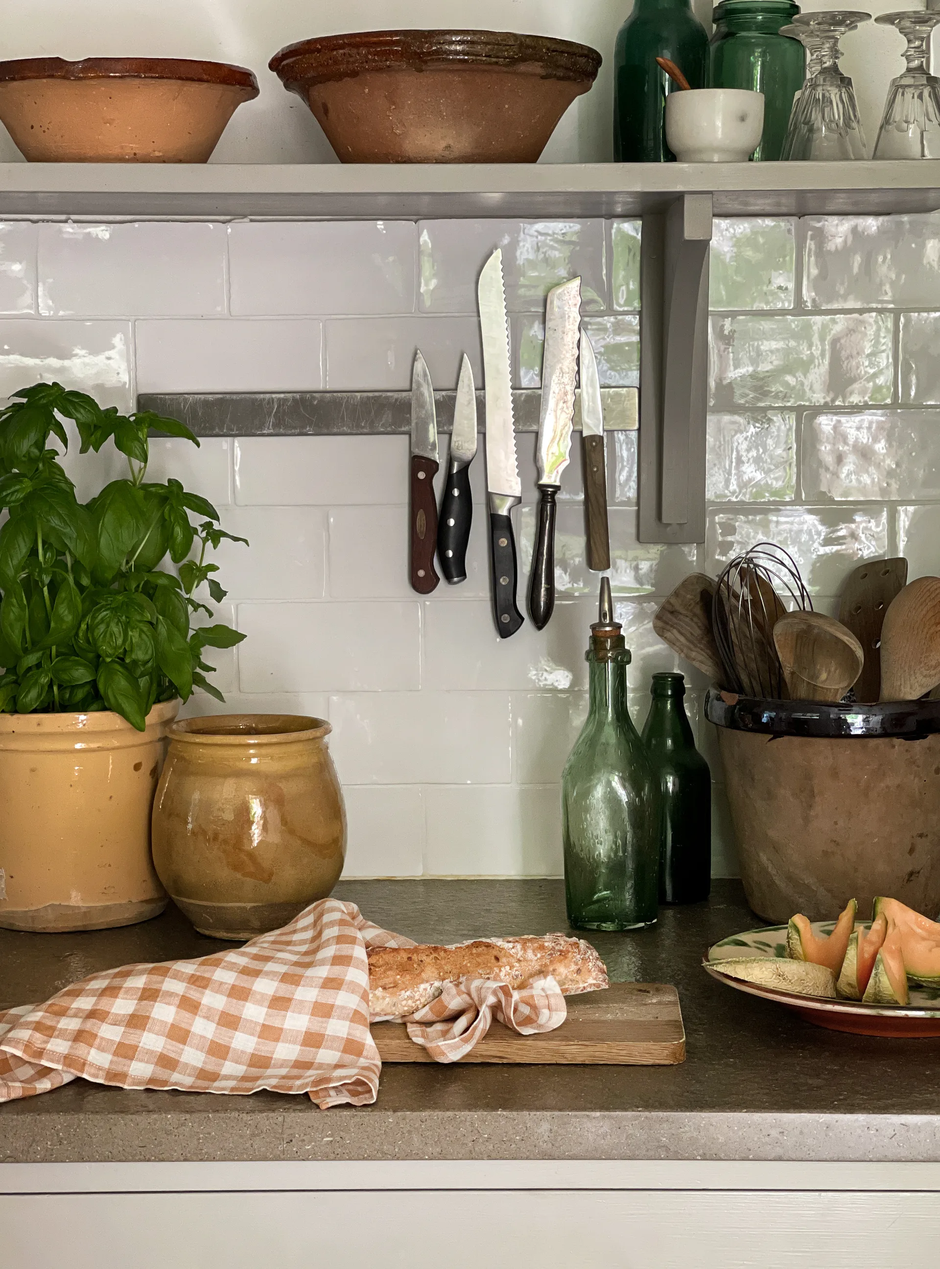 ギンガムチェック キッチンタオル 70x50 cm, Biscuit Tell Me More | テルミーモア