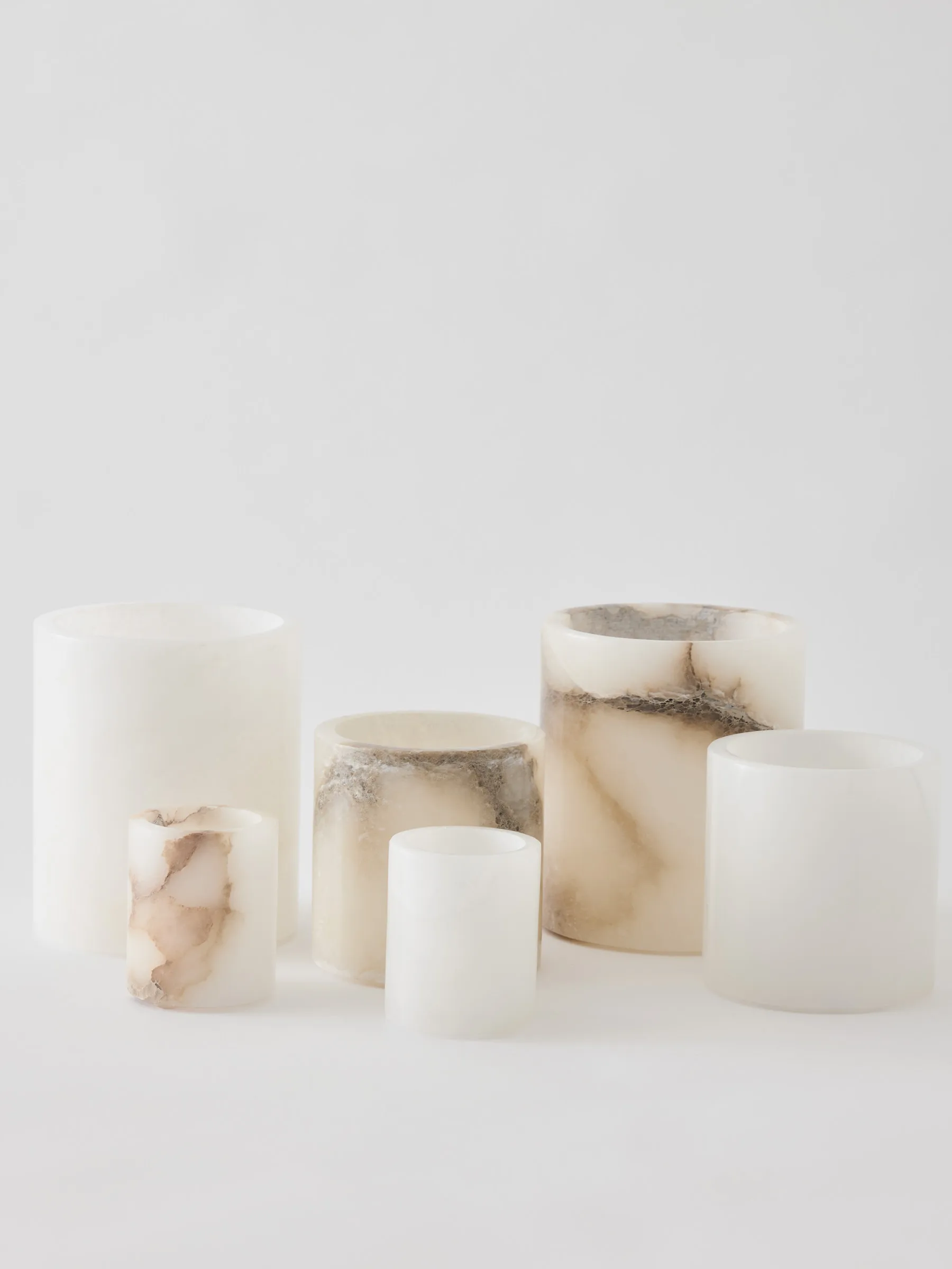 Alabaster キャンドルホルダー, White-beige, S 10 cm Tell Me More | テルミーモア
