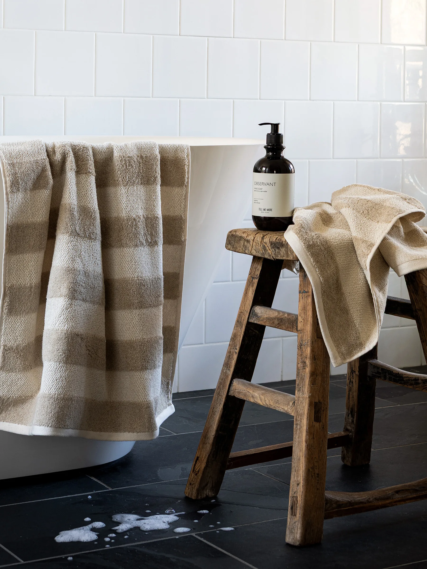 Cleo バスタオル 70x140 cm, Beige Tell Me More | テルミーモア