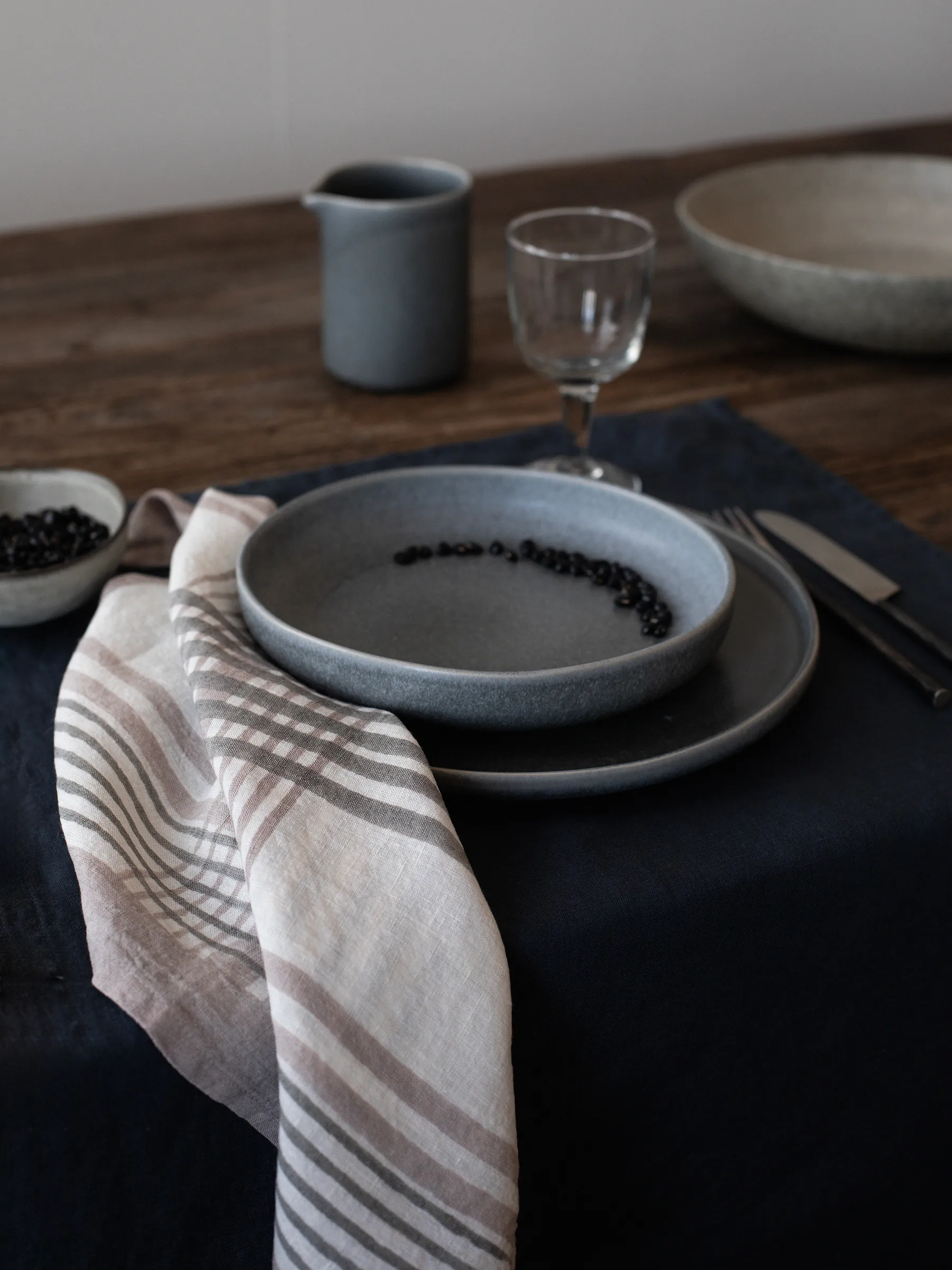 Ella ナプキン 50x50 cm, Grey checkered Tell Me More | テルミーモア