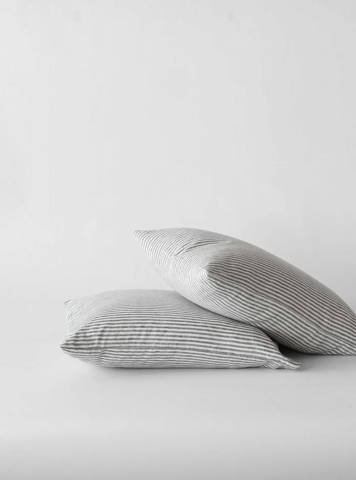 Stonewashed リネン ピローケース 50x60 cm 2パック, Grey-white Tell Me More | テルミーモア