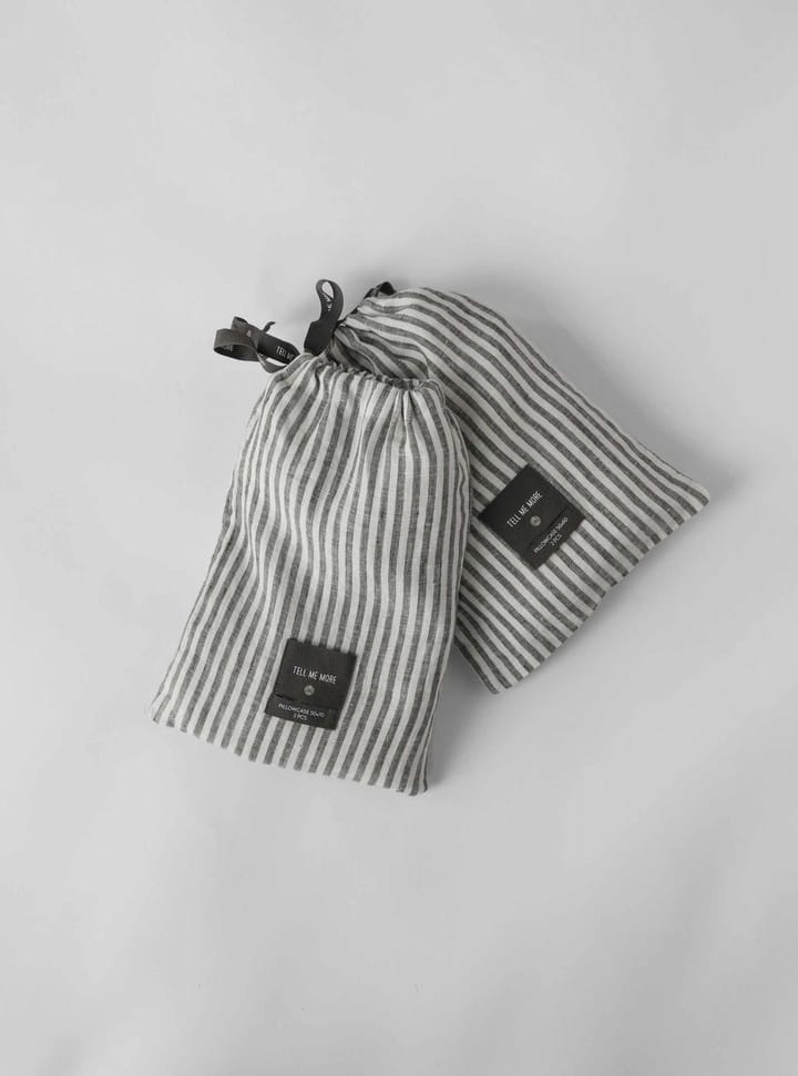 Stonewashed リネン ピローケース 50x60 cm 2パック, Grey-white Tell Me More | テルミーモア