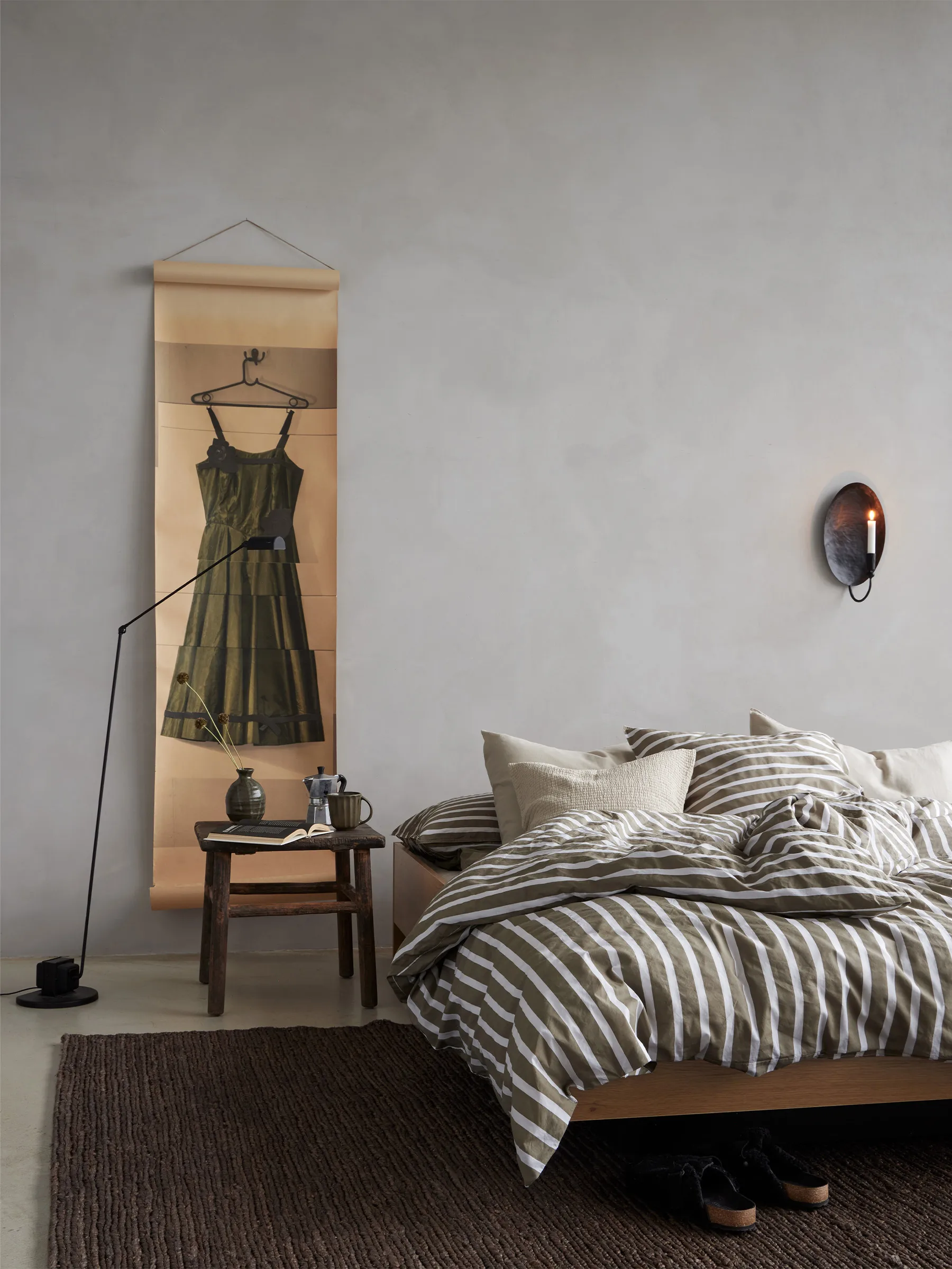 Tell Me More ストライプ布団カバー コットン, Olive, 150x200 cm Tell Me More | テルミーモア