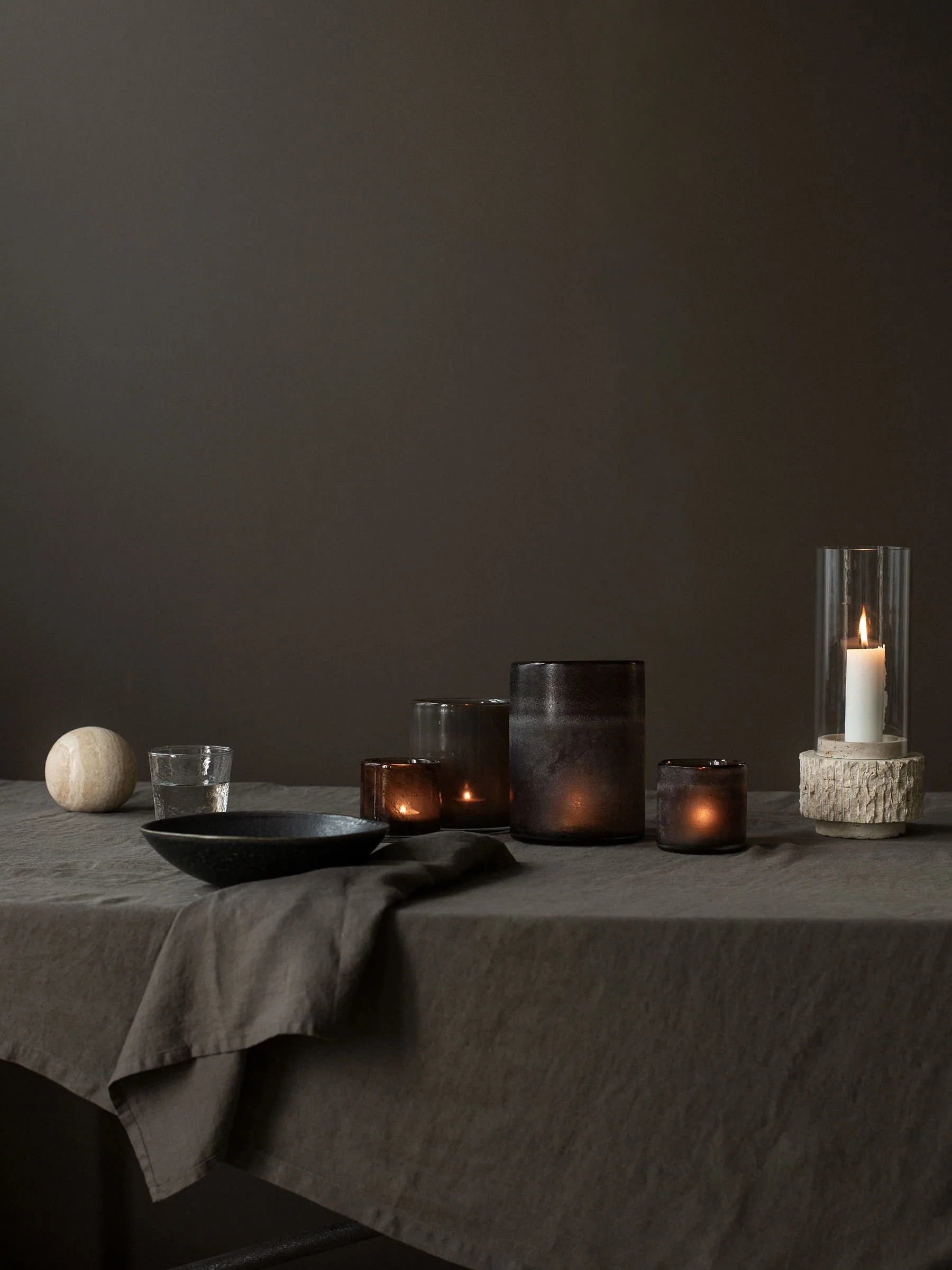 Travertine キャンドルホルダー, 30 cm Tell Me More | テルミーモア