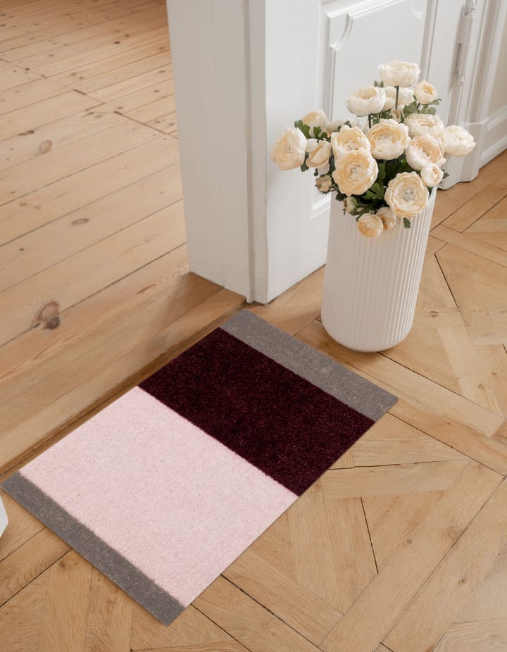 Stripes ホリゾンタルドアマット, Bordeaux-rose-sand, 40x60 cm tica copenhagen