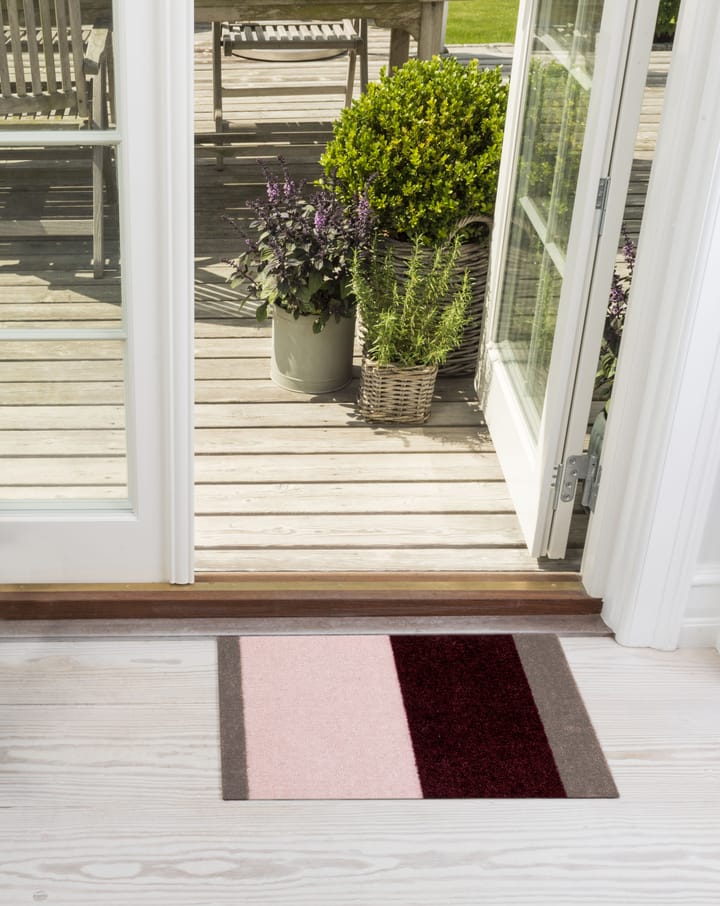 Stripes ホリゾンタルドアマット, Bordeaux-rose-sand, 40x60 cm tica copenhagen