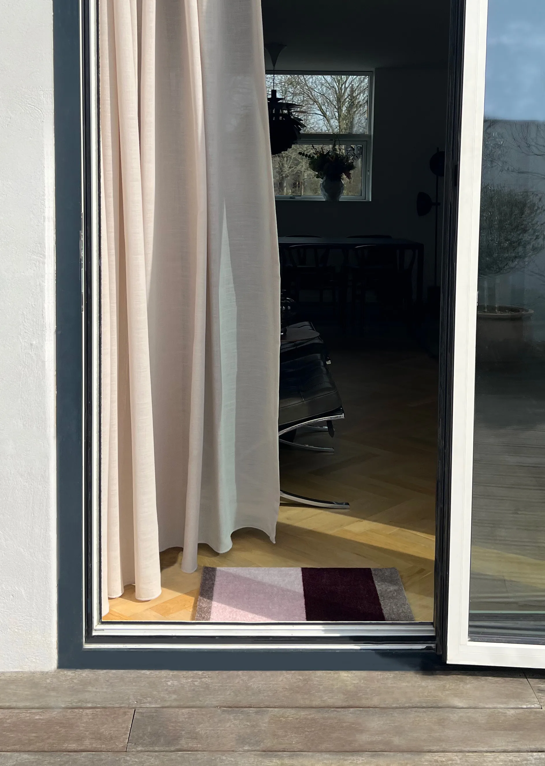 Stripes ホリゾンタルドアマット, Bordeaux-rose-sand, 40x60 cm tica copenhagen