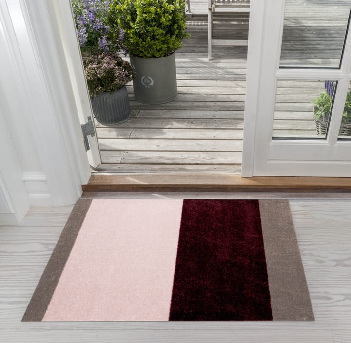 Stripes ホリゾンタルドアマット, Bordeaux-rose-sand, 60x90 cm tica copenhagen