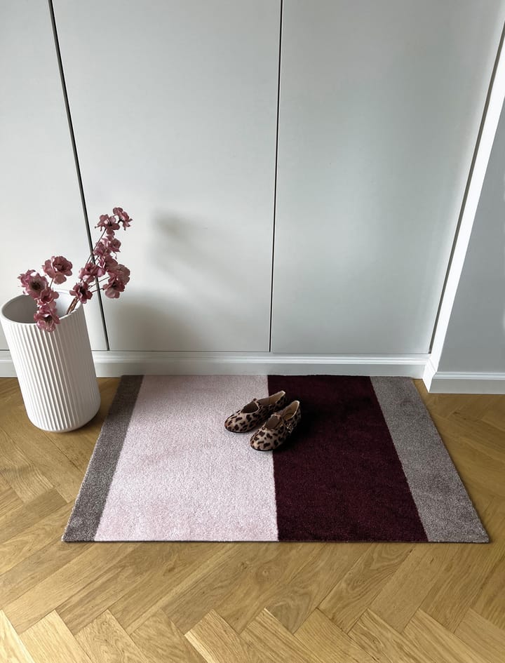Stripes ホリゾンタルドアマット, Bordeaux-rose-sand, 60x90 cm tica copenhagen