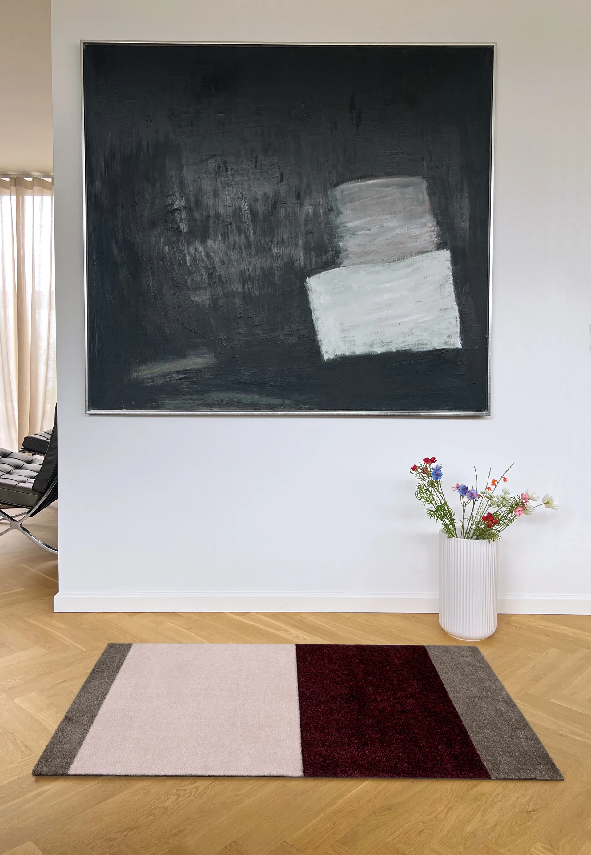 Stripes ホリゾンタルホールウェイラグ, Bordeaux-rose-sand, 67x120 cm tica copenhagen