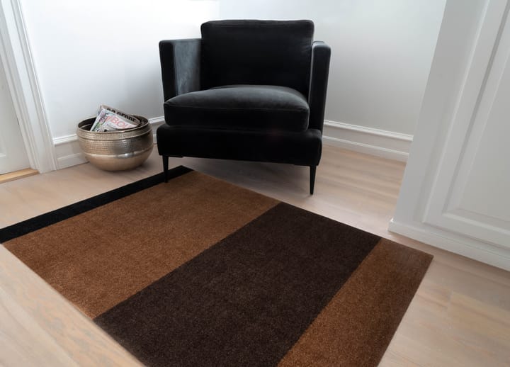 Stripes by tica. horizontal. ホールウェイラグ, Cognac-dark brown-black, 90x130 cm tica copenhagen