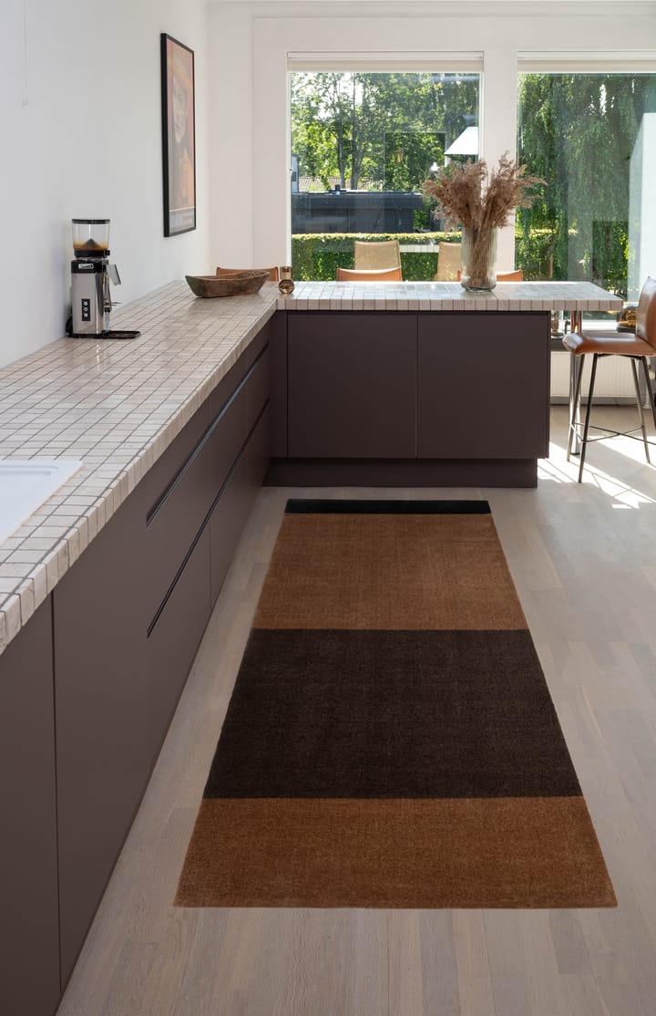 Stripes by tica. horizontal. ホールウェイラグ, Cognac-dark brown-black, 90x200 cm tica copenhagen