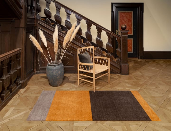 Stripes by tica. horizontal. ホールウェイラグ, Dijon-brown-sand. 90x200 cm tica copenhagen