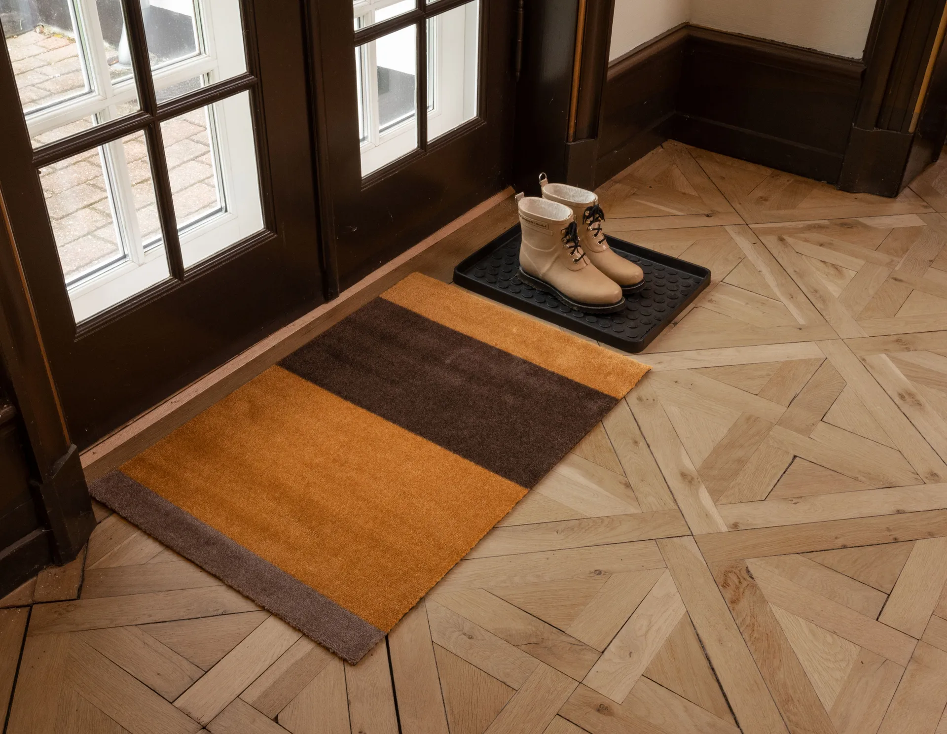 Stripes ホリゾンタルドアマット, Dijon-brown-sand. 60x90 cm tica copenhagen