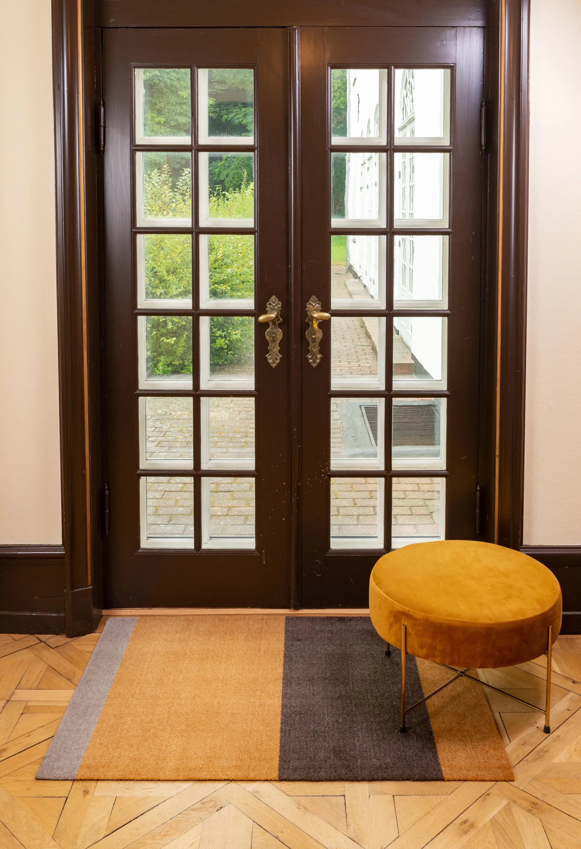 Stripes ホリゾンタルホールウェイラグ, Dijon-brown-sand. 90x130 cm tica copenhagen