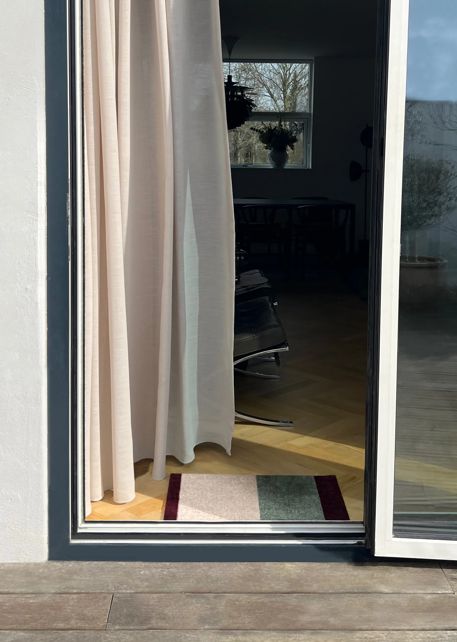 Stripes ホリゾンタルドアマット, Green-ivory-bordeaux, 40x60 cm tica copenhagen