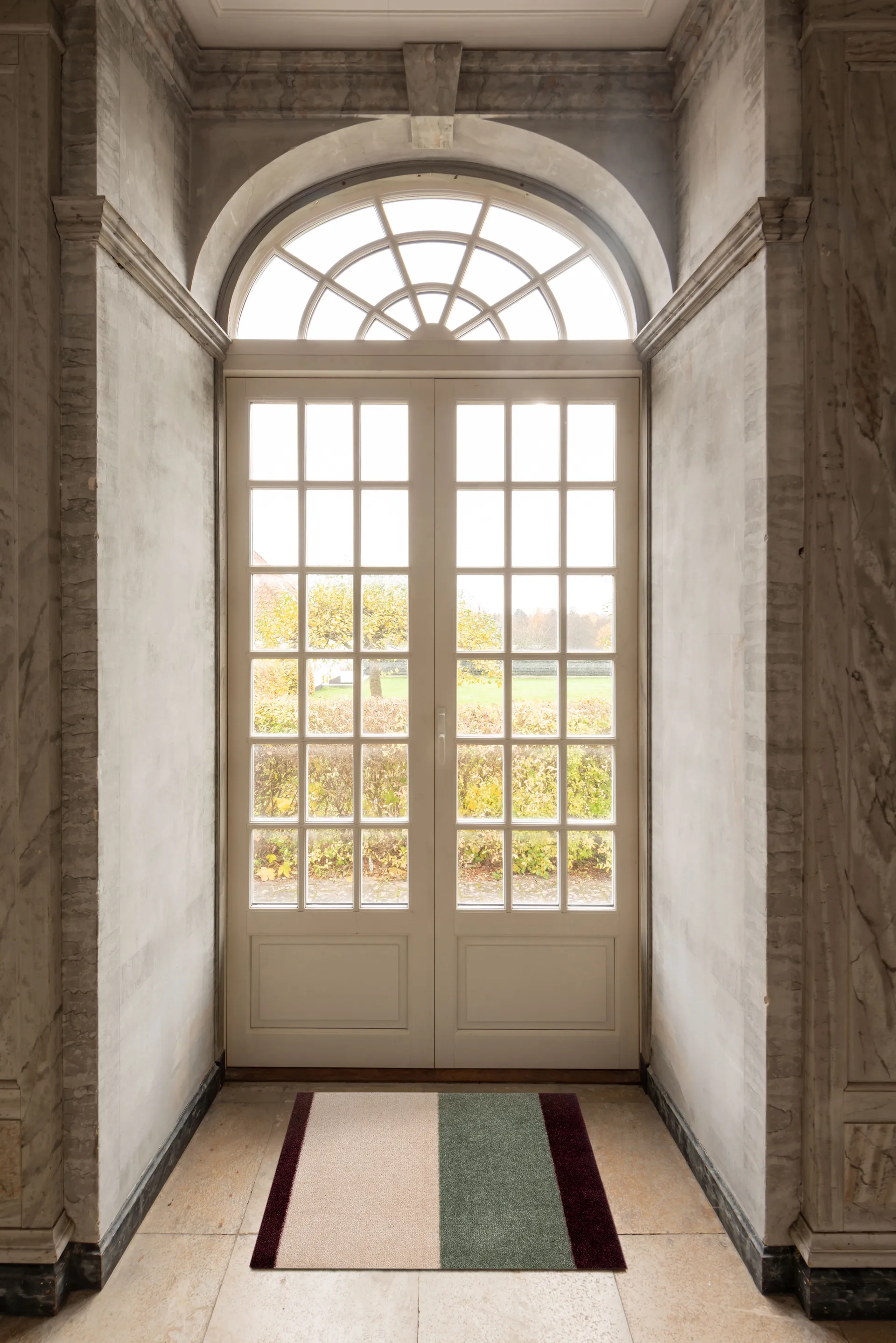 Stripes ホリゾンタルドアマット, Green-ivory-bordeaux, 60x90 cm tica copenhagen