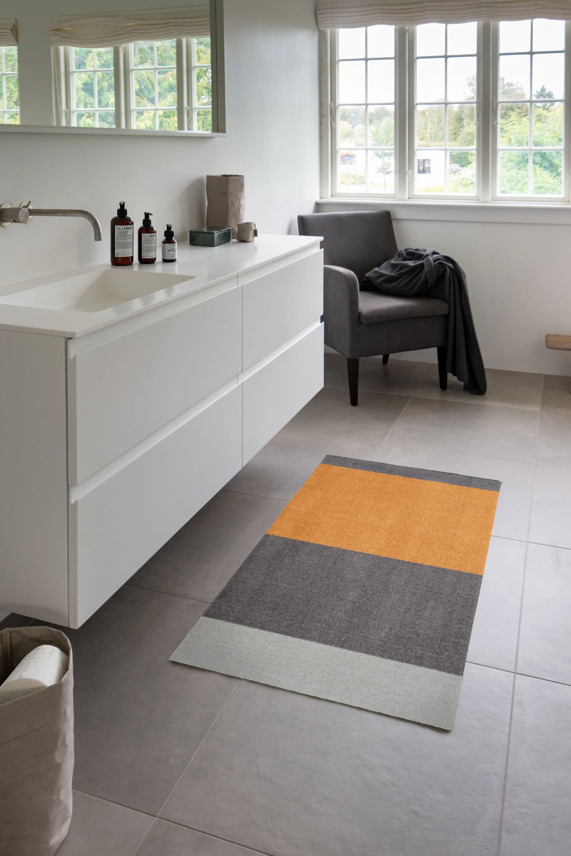 Stripes ホリゾンタルホールウェイラグ, Grey-grey-dijon. 67x120 cm tica copenhagen