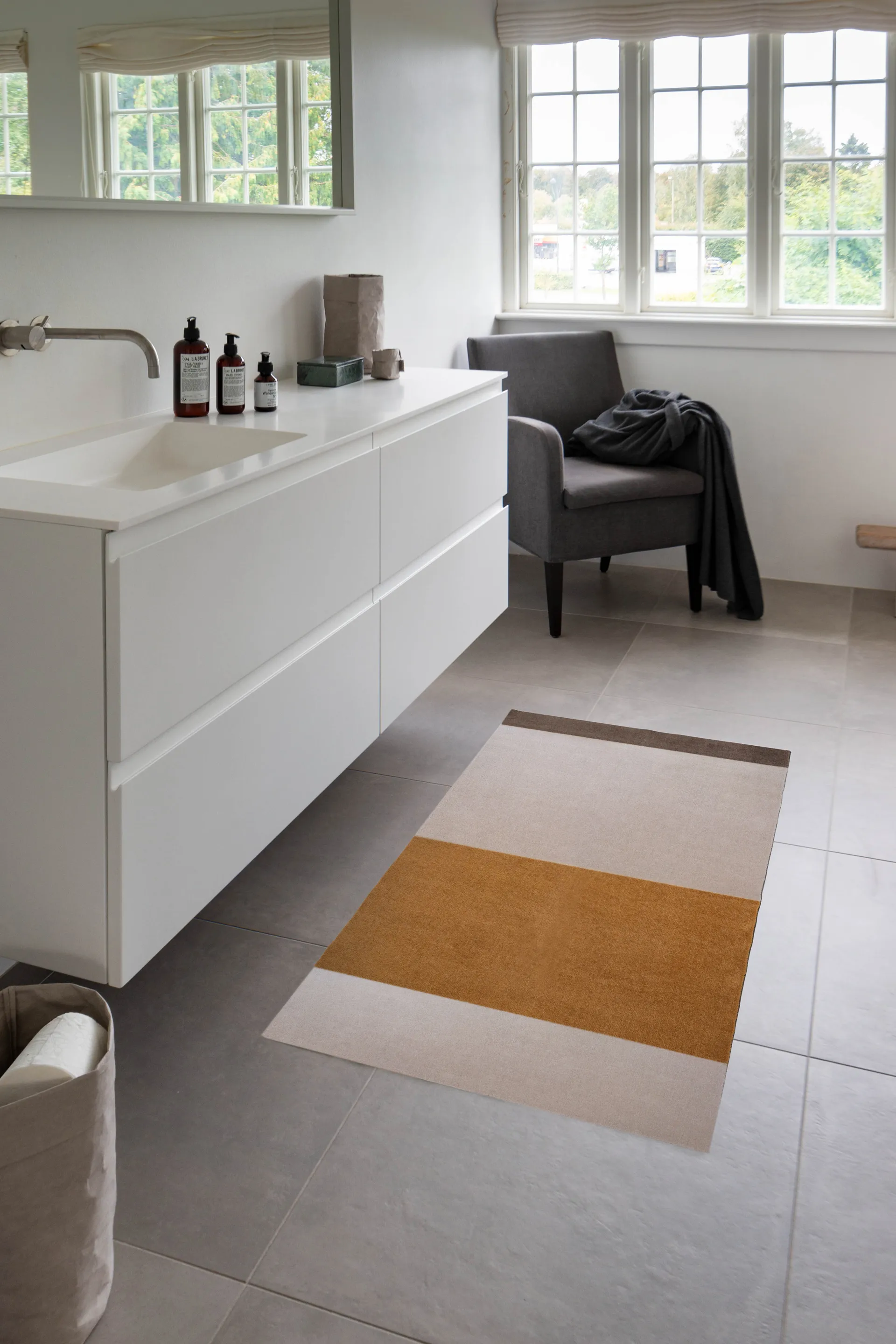 Stripes ホリゾンタルホールウェイラグ, Ivory-dijon-brown. 67x120 cm tica copenhagen