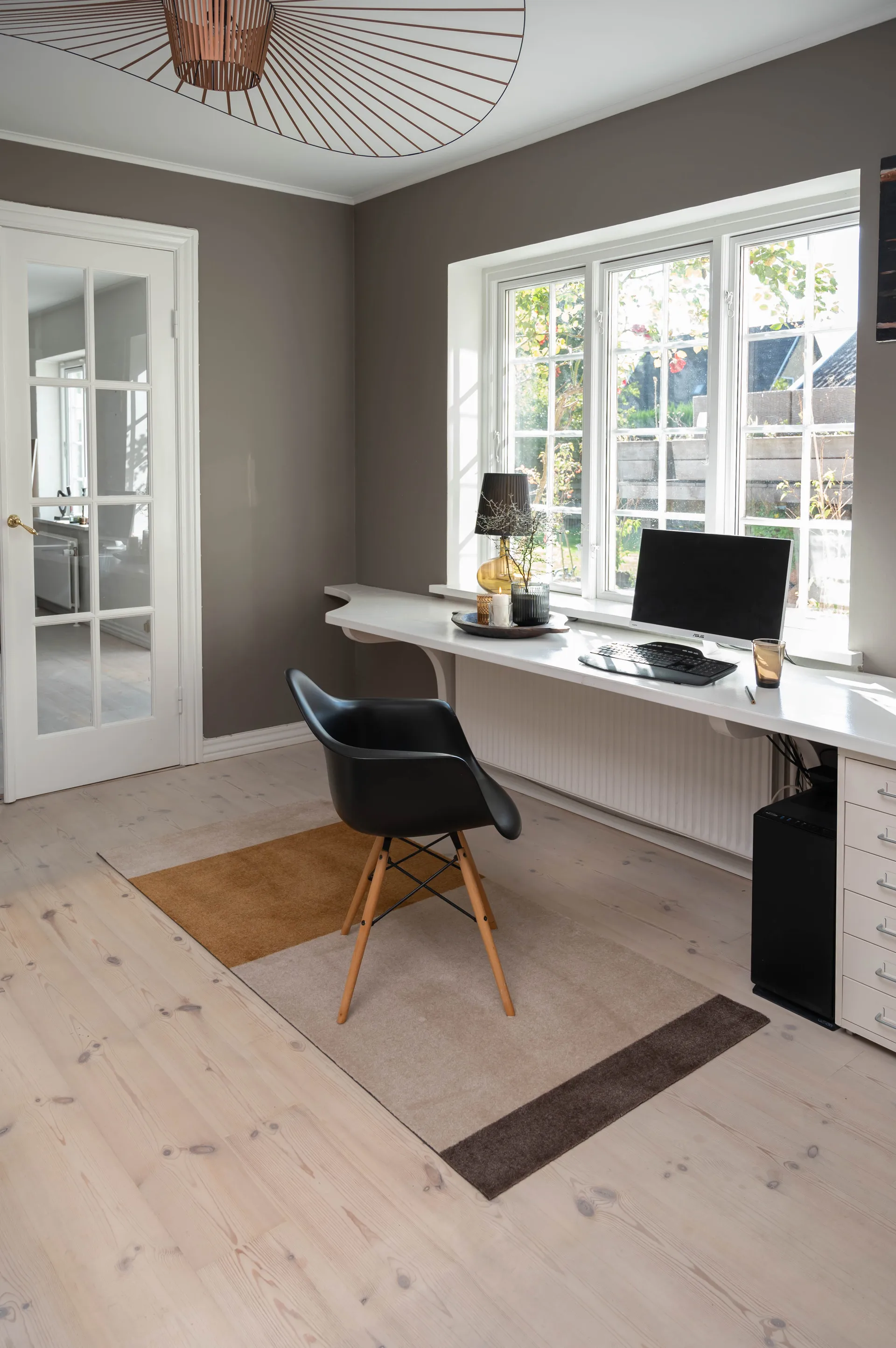 Stripes ホリゾンタルホールウェイラグ, Ivory-dijon-brown. 90x200 cm tica copenhagen