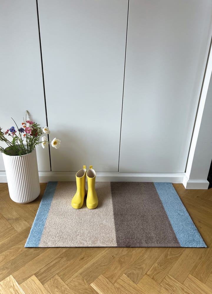 Stripes ホリゾンタルドアマット, Ivory-sand-blue, 60x90 cm tica copenhagen