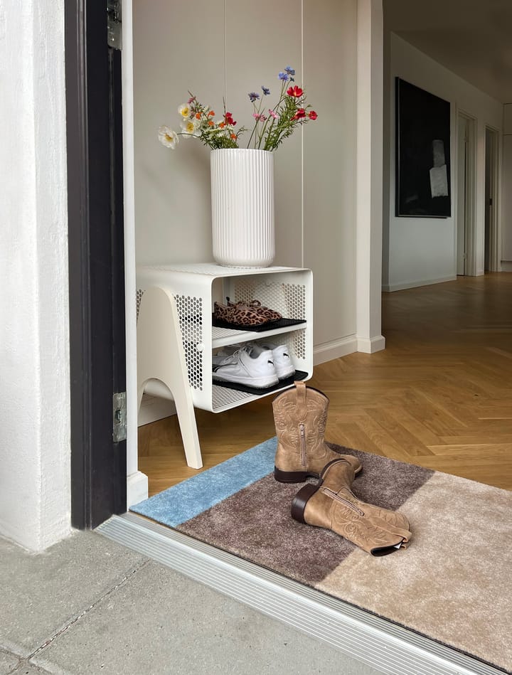 Stripes ホリゾンタルドアマット, Ivory-sand-blue, 60x90 cm tica copenhagen