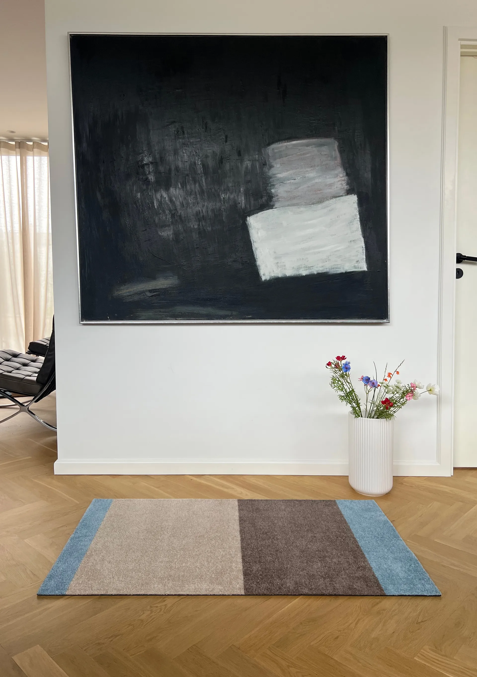 Stripes ホリゾンタルホールウェイラグ, Ivory-sand-blue, 67x120 cm tica copenhagen