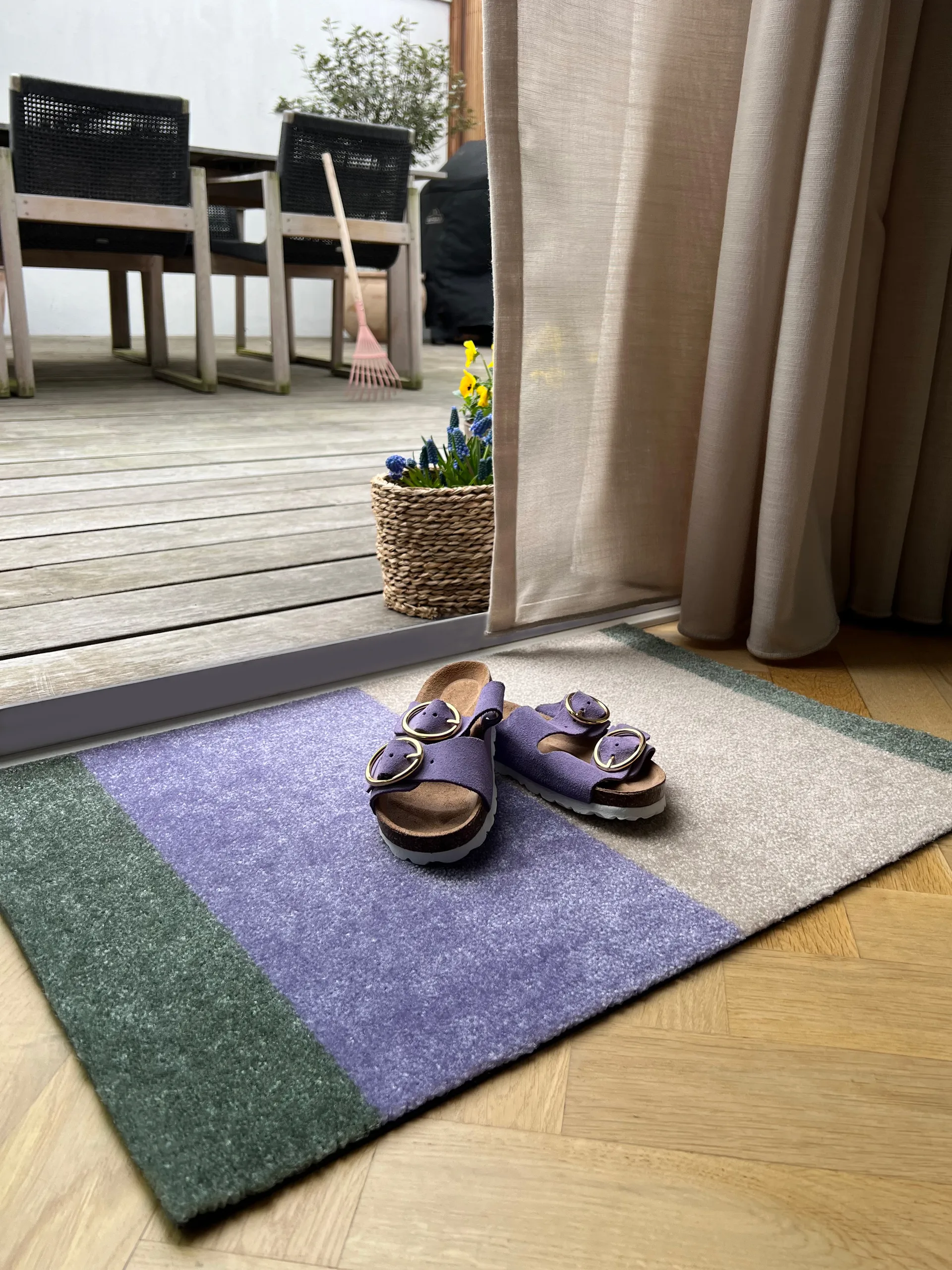 Stripes ホリゾンタルドアマット, Lilac-ivory-green, 40x60 cm tica copenhagen