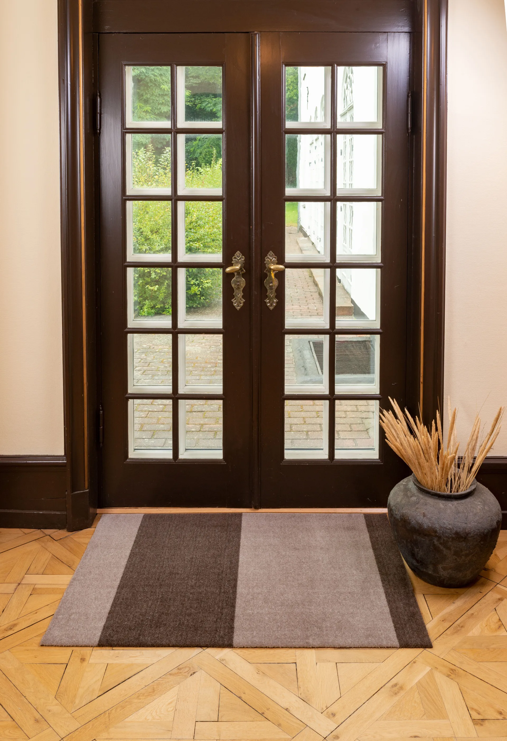 Stripes ホリゾンタルホールウェイラグ, Sand-brown. 90x130 cm tica copenhagen