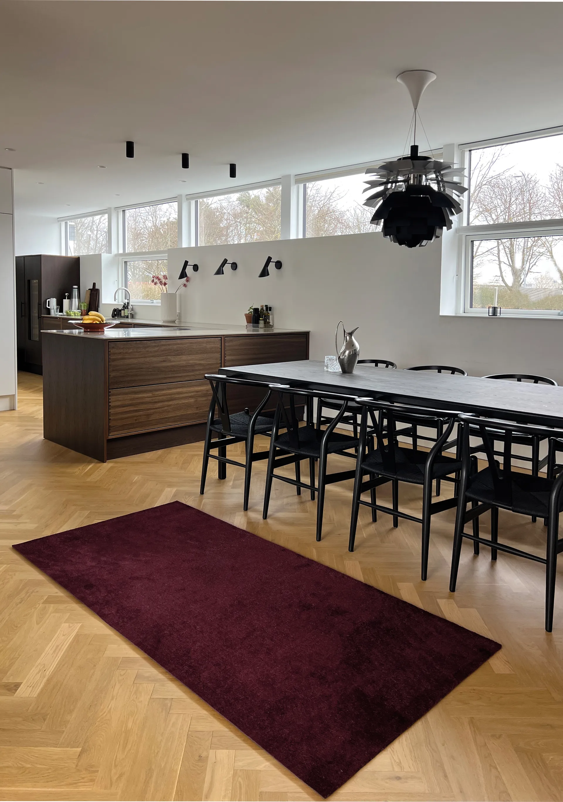 Unicolor ホールウェイラグ, Bordeaux, 90x200 cm tica copenhagen