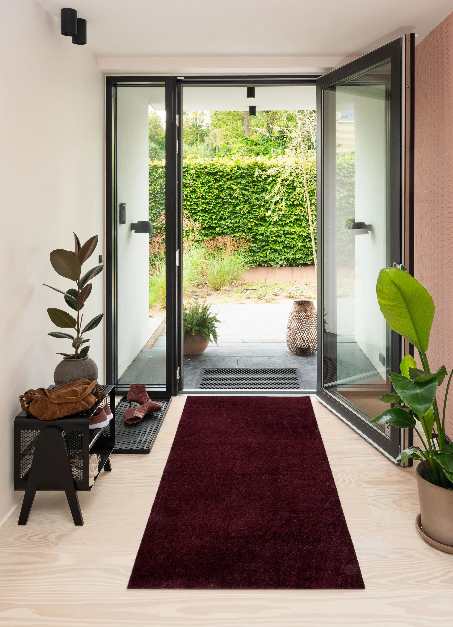 Unicolor ホールウェイラグ, Bordeaux, 90x200 cm tica copenhagen