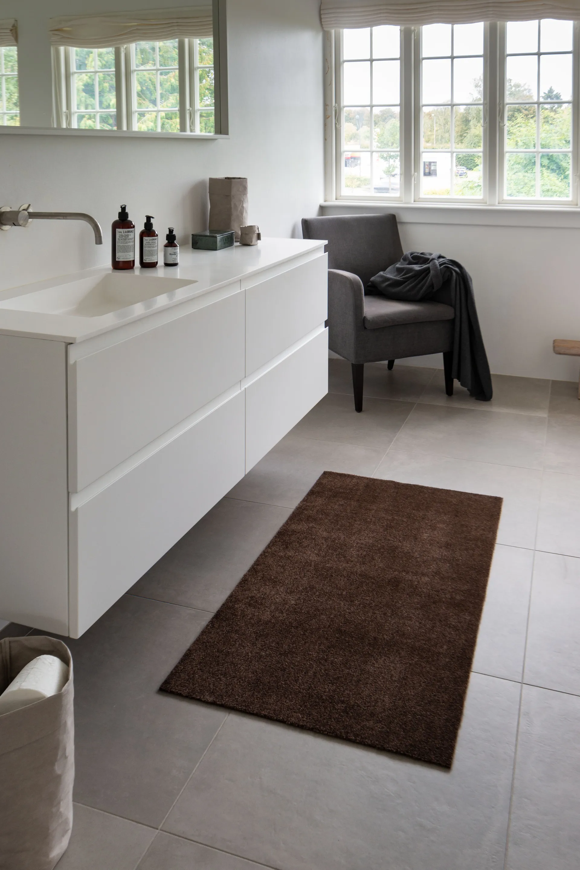 Unicolor ホールウェイラグ, Brown. 67x120 cm tica copenhagen