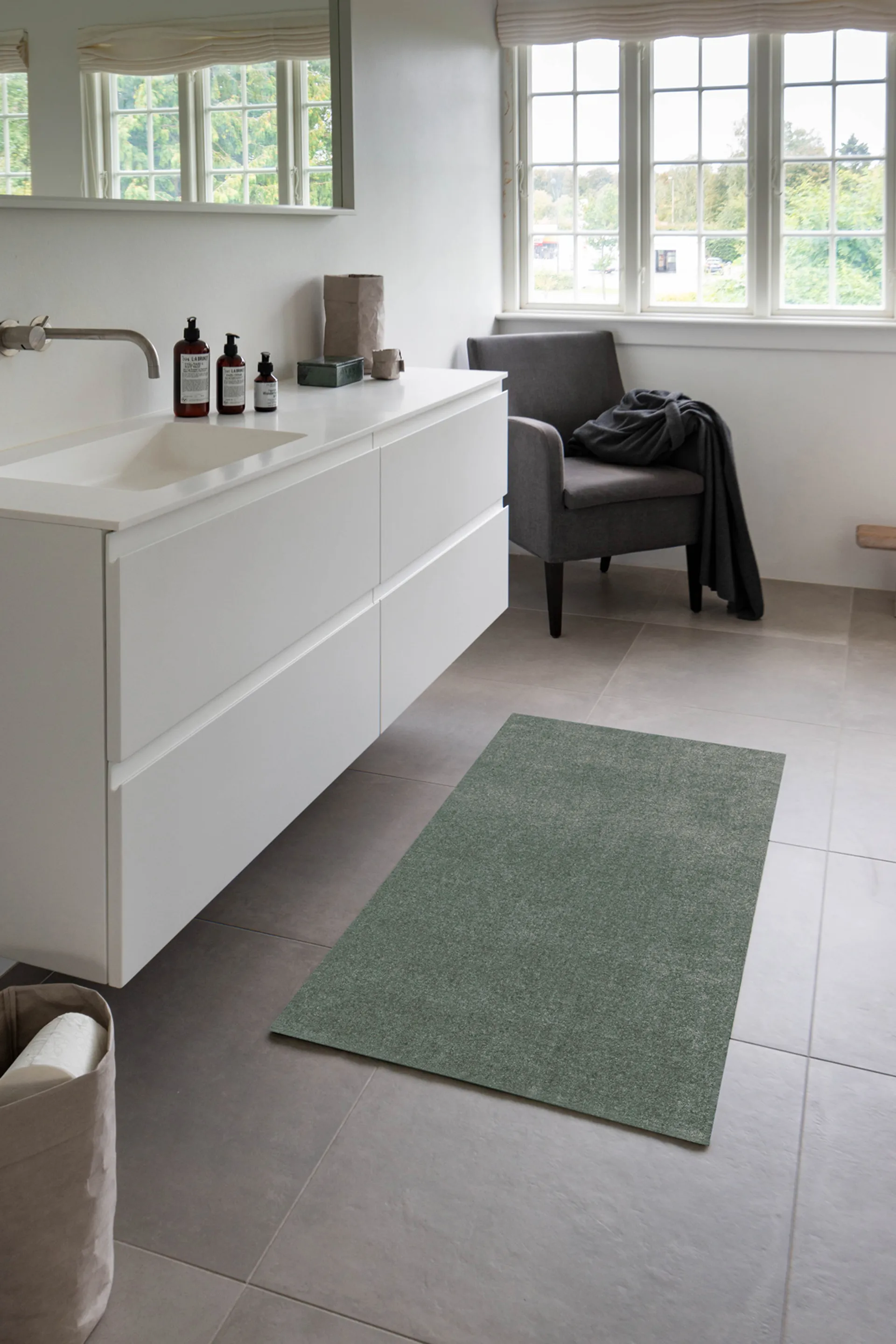 Unicolor ホールウェイラグ, Dusty green. 67x120 cm tica copenhagen