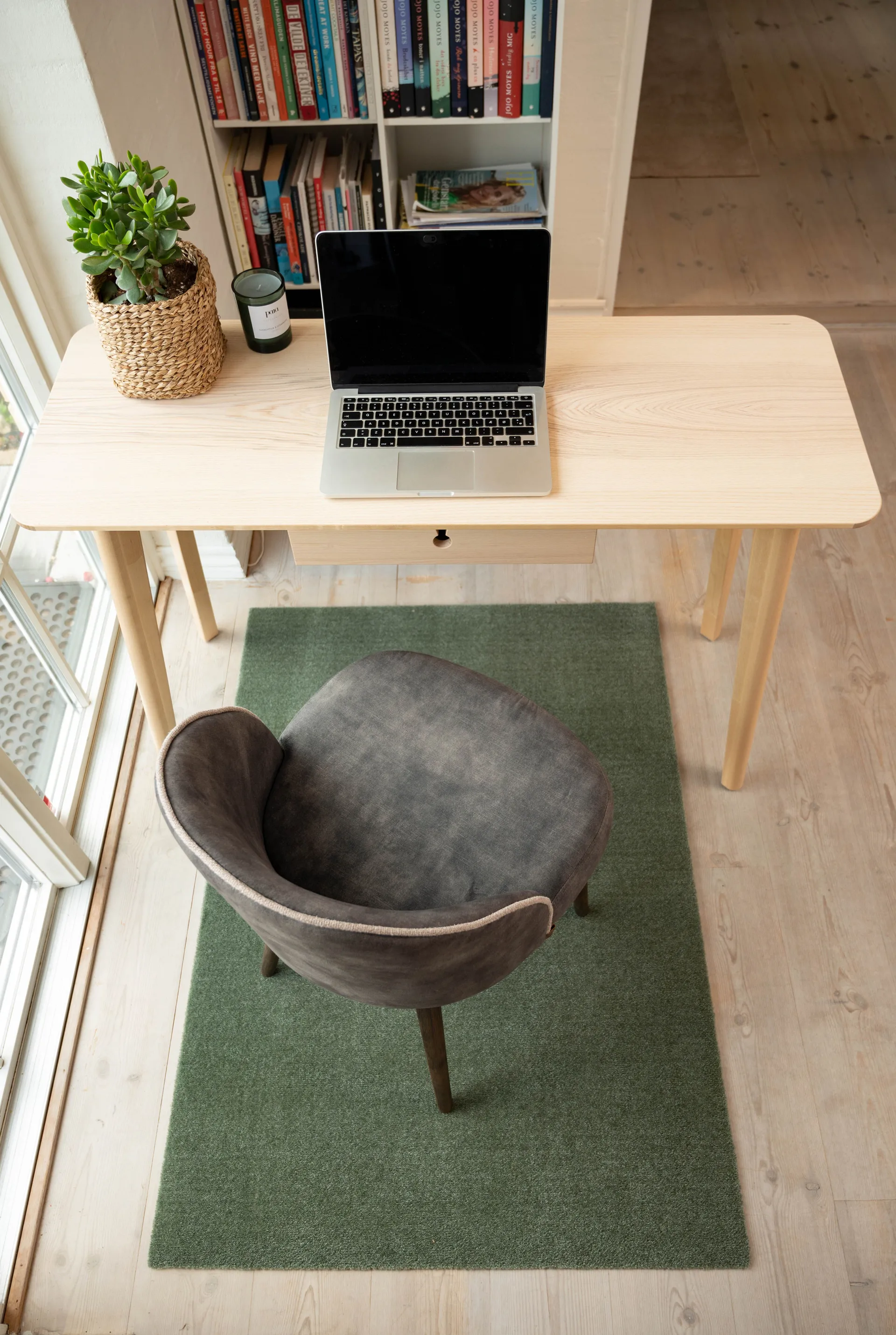 Unicolor ホールウェイラグ, Dusty green. 90x130 cm tica copenhagen