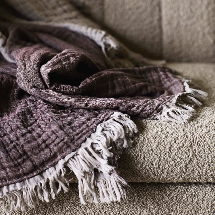 Collect コットンスロー SC33 260x260 cm, cloud & burgundy (beige-red) &Tradition | アンドトラディション