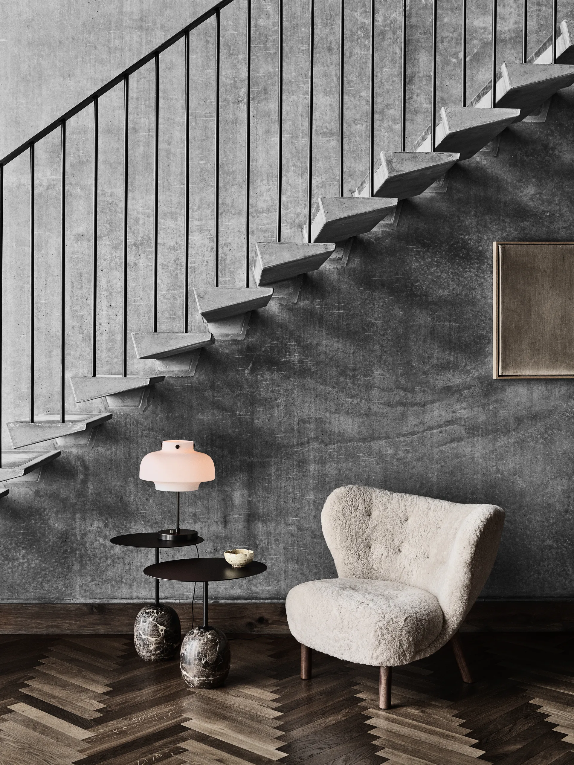 Lato サイドテーブル LN8, Warm black-Emparador marble &Tradition | アンドトラディション