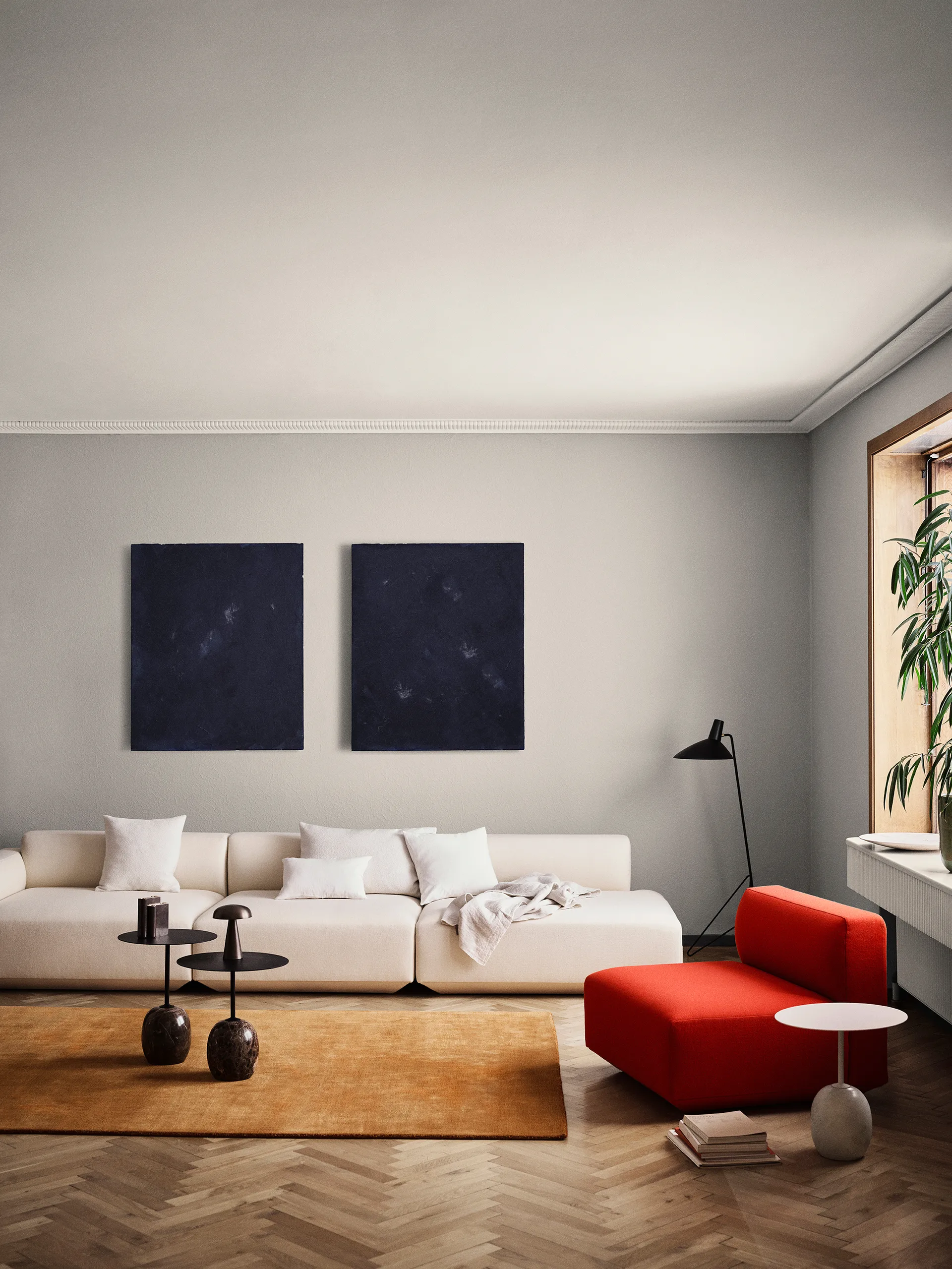 Lato サイドテーブル LN8, Warm black-Emparador marble &Tradition | アンドトラディション