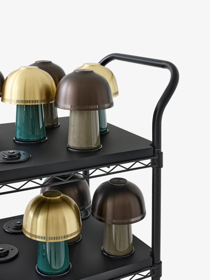 Raku SH8 テーブルランプ, Blue, green & brass &Tradition | アンドトラディション