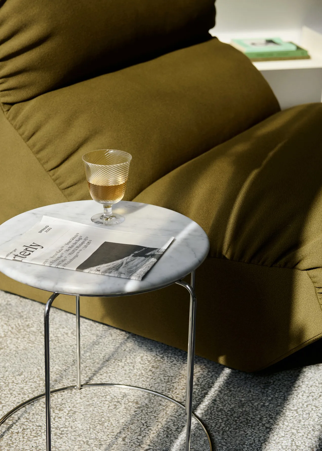 ワイヤースツール VP11 テーブルトップ Ø38 cm, Marble Bianco Carrara &Tradition | アンドトラディション