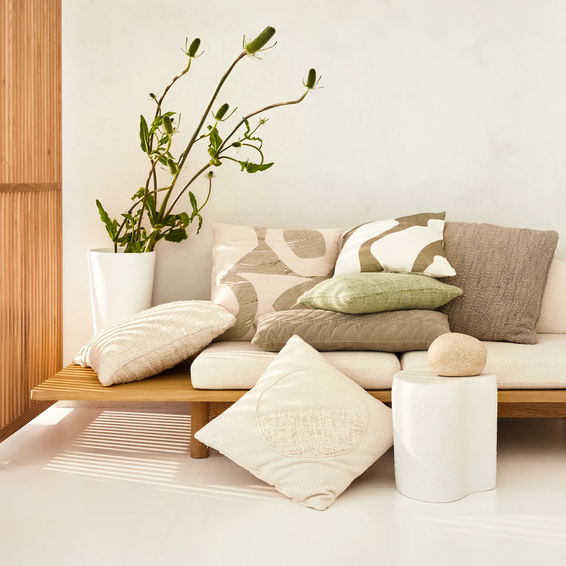 Flusso クッション 45x45 cm, Moss stone URBAN NATURE CULTURE | アーバン ネイチャー カルチャー