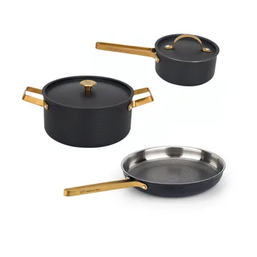 Arvet Viggo Mio 鍋セット - Matte black-brass, 5 parts - Vargen & Thor