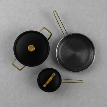 Arvet Viggo Mio 鍋セット - Matte black-brass, 5 parts - Vargen & Thor