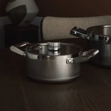 Glima キャセロール - ステンレススチール、ガラス蓋、2 l - Vargen & Thor