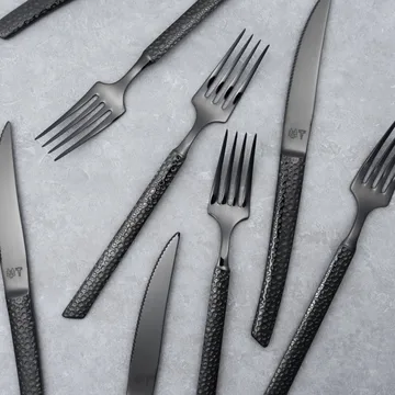 Lava カトラリーセット - Anthracite, 8 pieces - Vargen & Thor