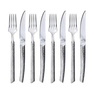 Lava カトラリーセット - Polished steel, 8 pieces - Vargen & Thor