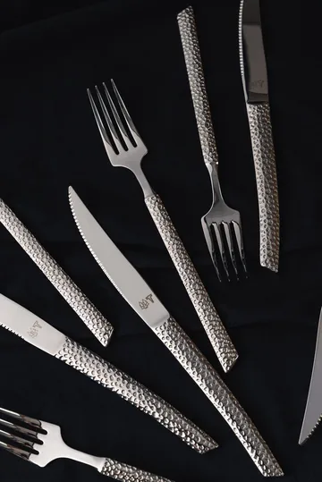 Lava カトラリーセット - Polished steel, 8 pieces - Vargen & Thor