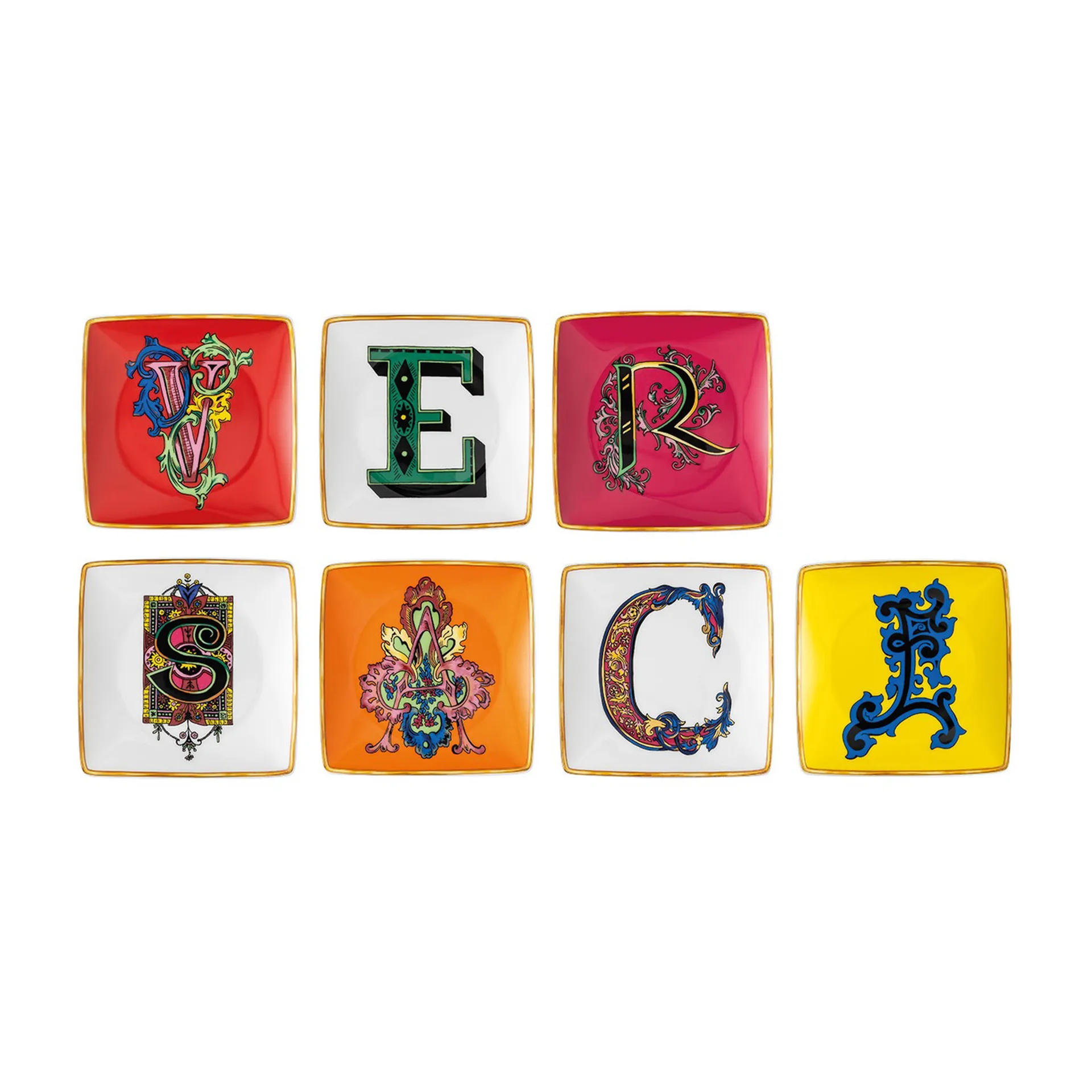 Versace Holiday Alphabet ソーサー 12 cm 7パック, Versace Versace | ヴェルサーチェ