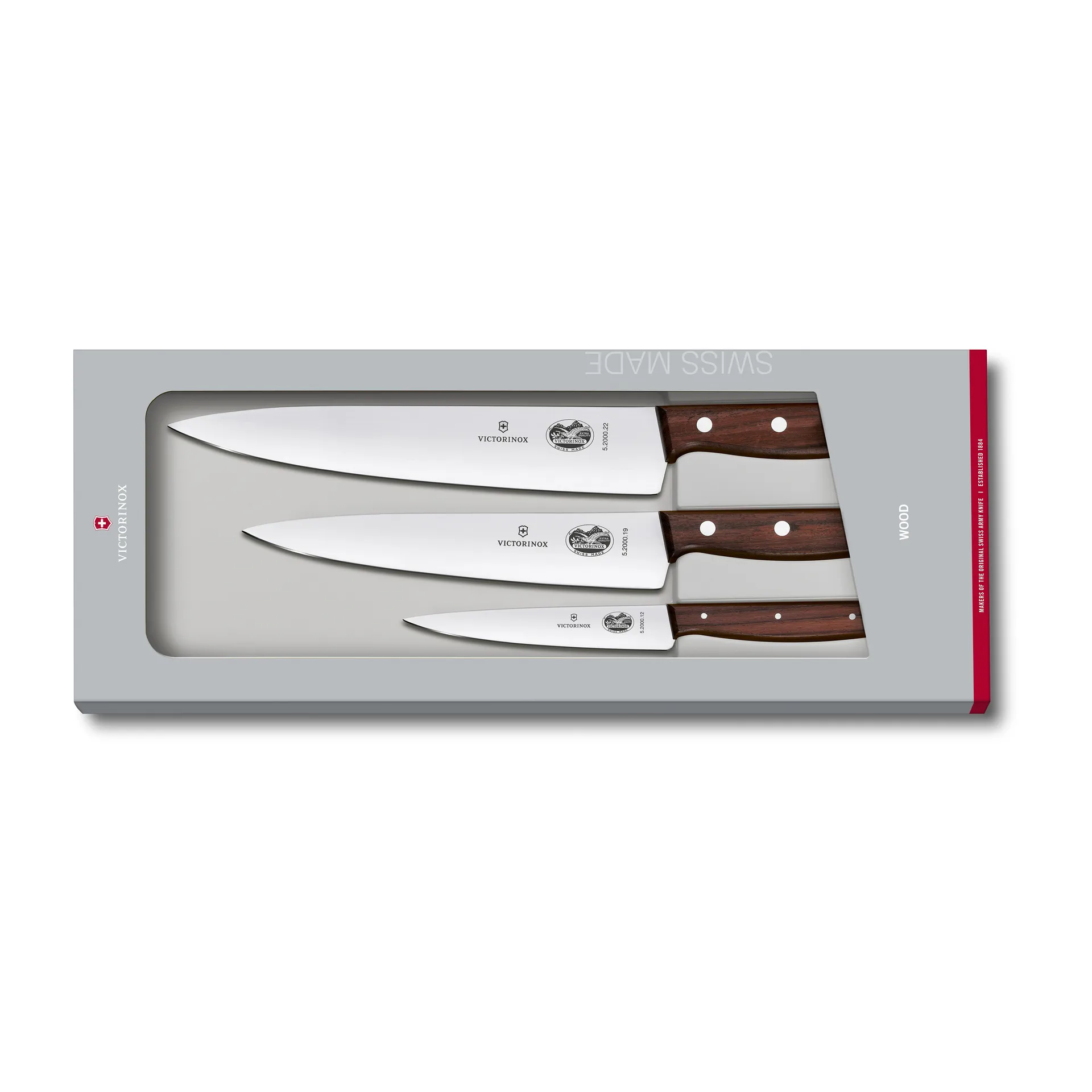 ウッドナイフセット 3 ピース, Stainless steel-maple Victorinox