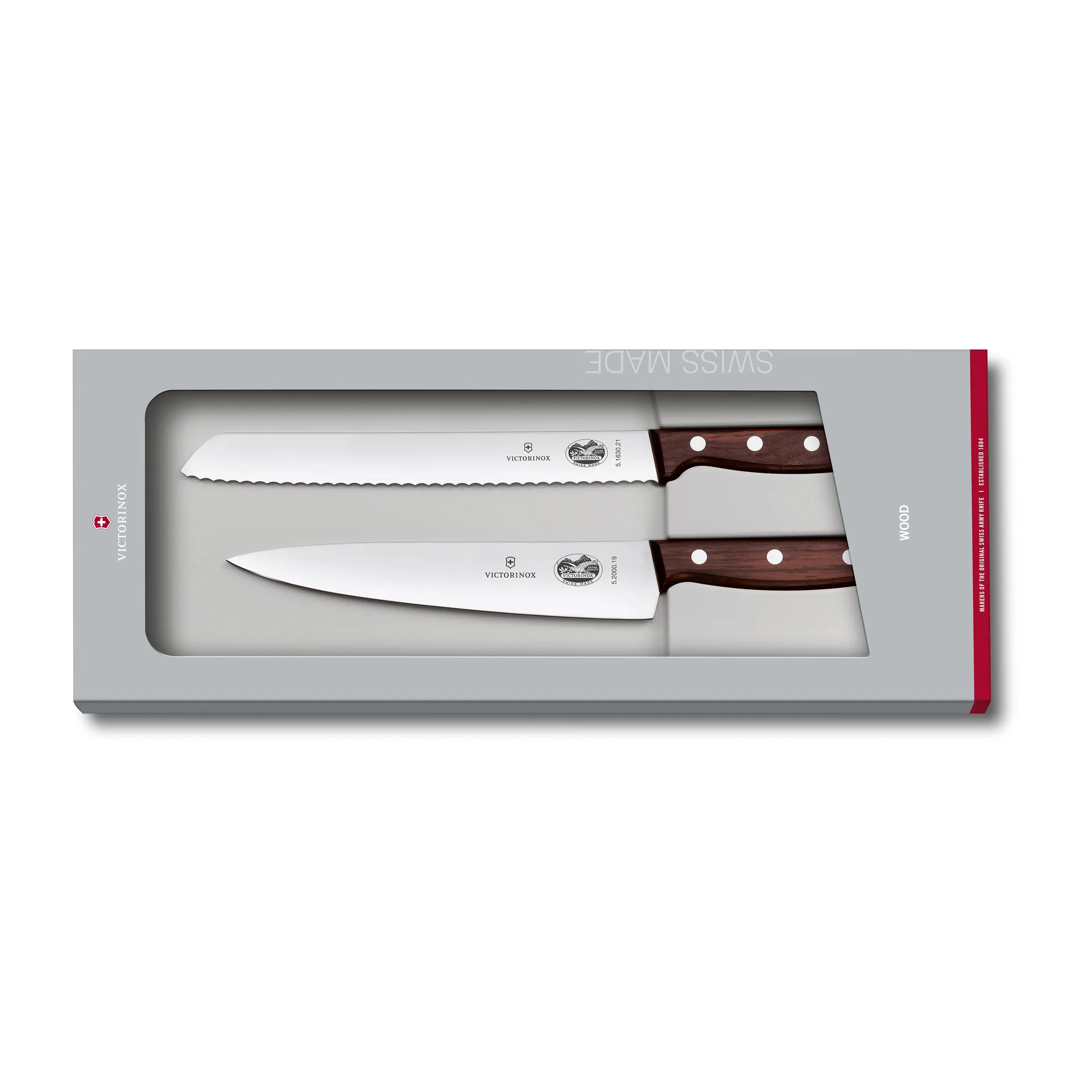 ウッドナイフセット ブレッドナイフ & ナイフ, Stainless steel-maple Victorinox