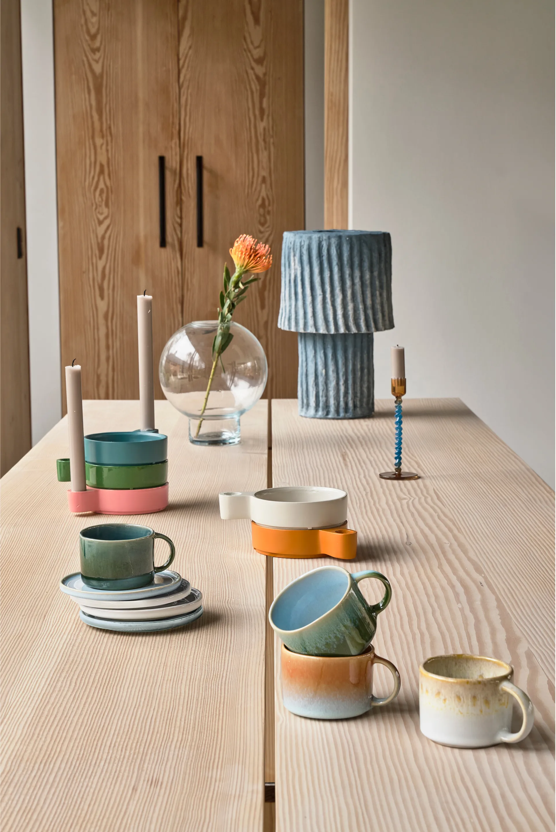 Styles キャンドルホルダー 16.3 cm, Blue-amber Villa Collection